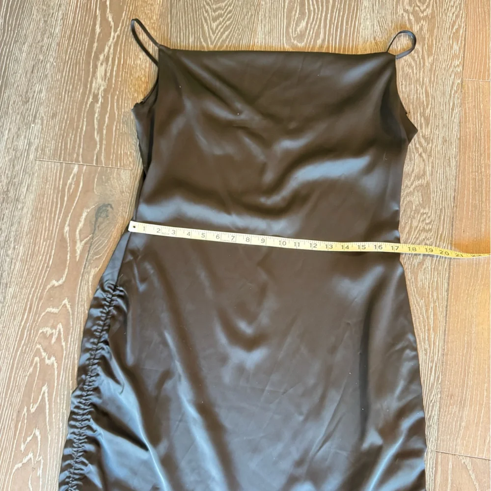 UNIQUE21 GATHERED SIDE SATIN DRESS - Picture 8 of 14